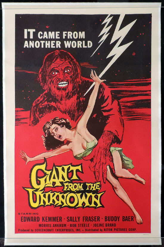 THE GIANT FROM THE UNKNOWN Sci Fi Classic RARE US One sheet Movie poster Monster