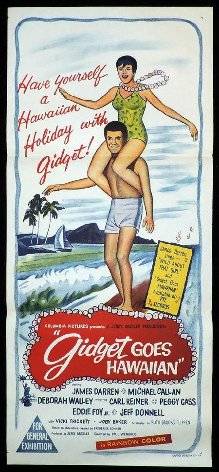 GIDGET GOES HAWAIIAN Original Daybill Movie Poster James Darren Deborah Walley