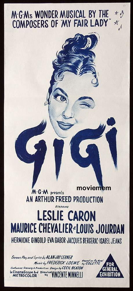 GIGI Original Daybill Movie Poster Leslie Caron Maurice Chevalier