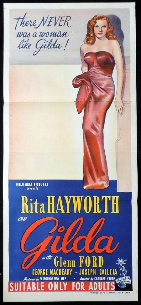 GILDA Original Daybill Movie Poster Rita Hayworth Glenn Ford Film Noir