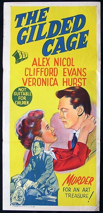 THE GILDED CAGE Daybill Movie poster John Gilling Film Noir