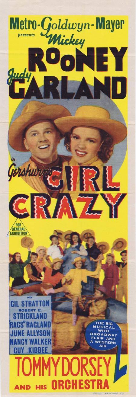 GIRL CRAZY Original Daybill Movie Poster JUDY GARLAND Mickey Rooney