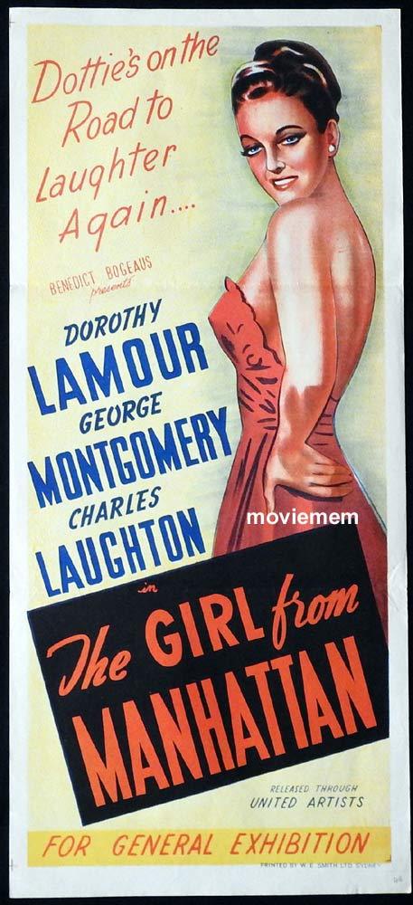 THE GIRL FROM MANHATTAN Original Daybill Movie Poster Dorothy Lamour