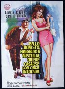 A GIRL IN AUSTRALIA Movie Poster 1971 Claudia Cardinale Spanish one sheet