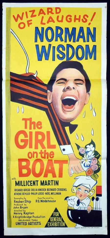 THE GIRL ON THE BOAT Original Daybill Movie Poster Norman Wisdom Millicent Martin Richard Briers