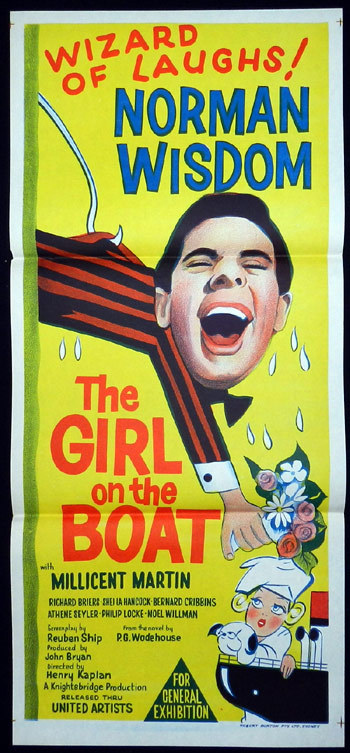 GIRL ON THE BOAT Movie Poster 1962 Norman Wisdom Australian Daybill