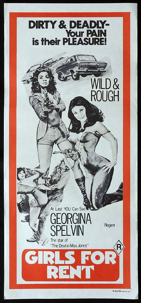 GIRLS FOR RENT Original Daybill Movie Poster Georgina Spelvin Sexploitation