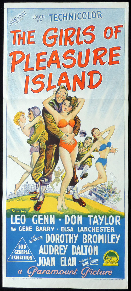 THE GIRLS OF PLEASURE ISLAND 1953 Bikini Girls! RICHARDSON STUDIO poster