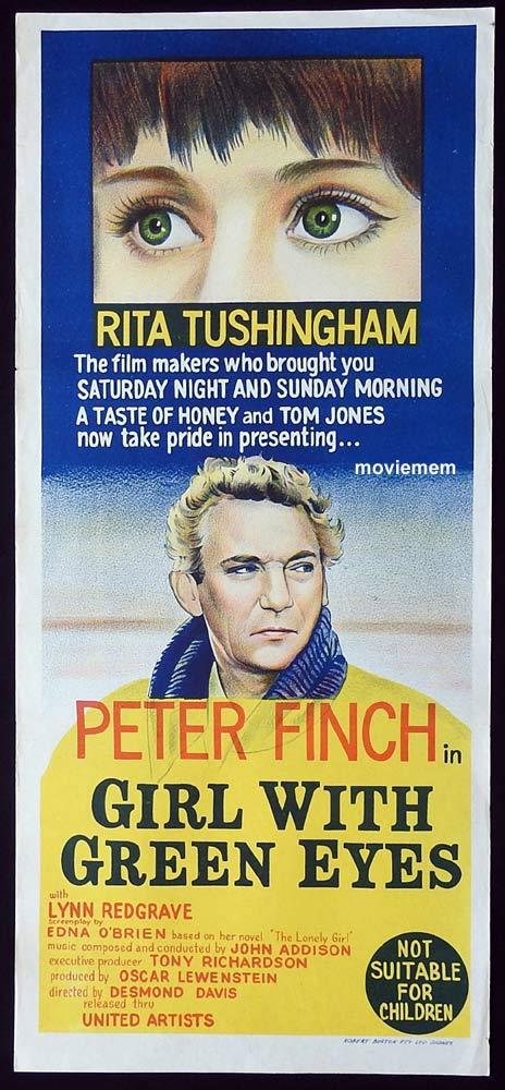 GIRL WITH GREEN EYES Original Daybill Movie Poster Peter Finch Rita Tushingham