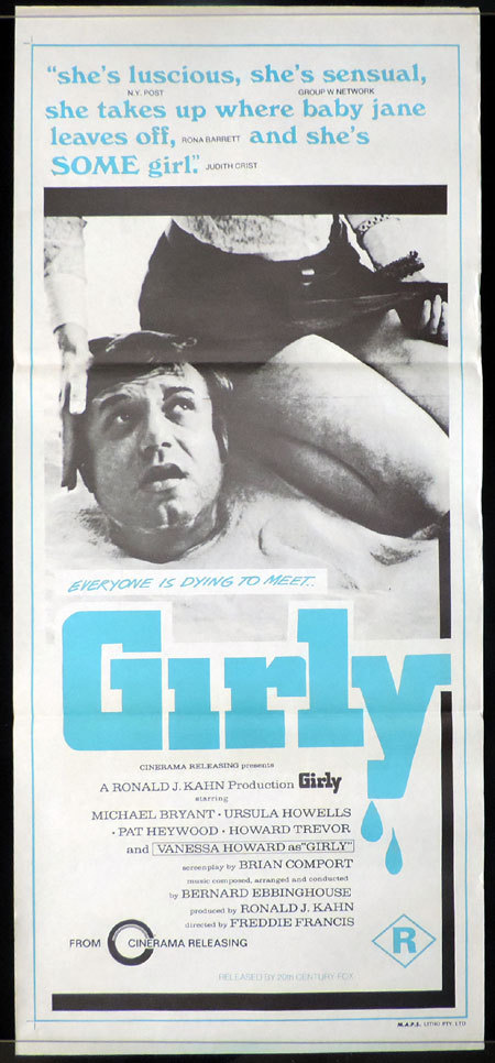 GIRLY Freddie Francis Horror VINTAGE Original Daybill Movie Poster