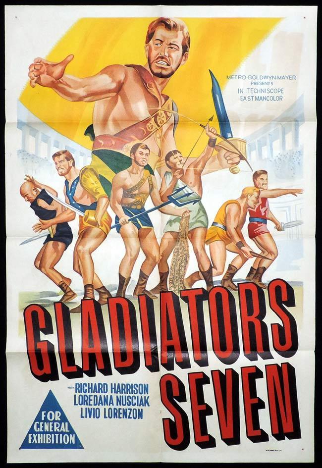 GLADIATORS SEVEN One Sheet Movie Poster Sword and Sandal