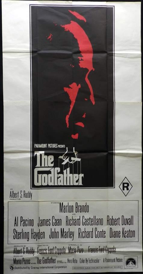 THE GODFATHER Original Australian 3 Sheet Movie poster Marlon Brando
