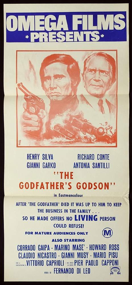THE GODFATHER’S GODSON Original Daybill Movie poster Richard Conte Henry Silva