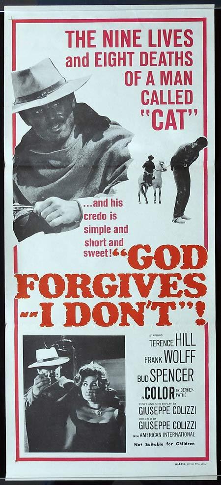 GOD FORGIVES I DON’T Original Daybill Movie poster TERENCE HILL Bud Spencer