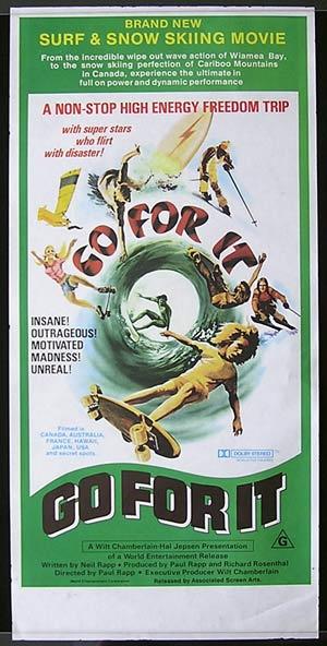 GO FOR IT 1976 Surfing Skateboard Daybill Movie poster