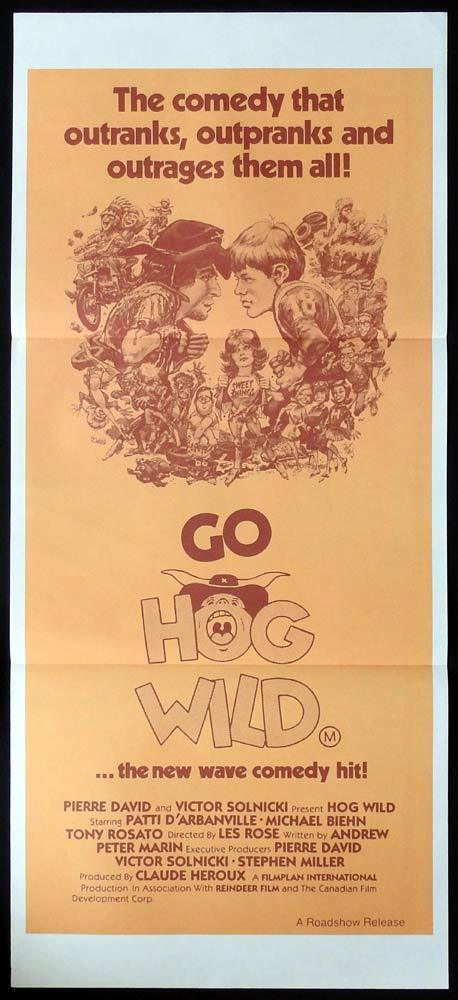 GO HOG WILD Original Daybill Movie Poster Patti D’Arbanville Michael Biehn