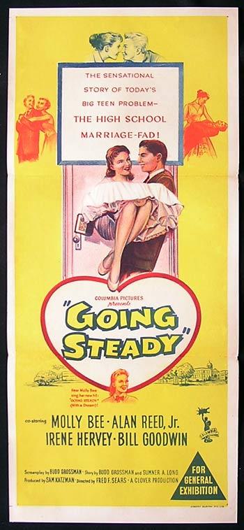 GOING STEADY Movie Poster 1958 Molly Bee Alan Reed Australian Daybill