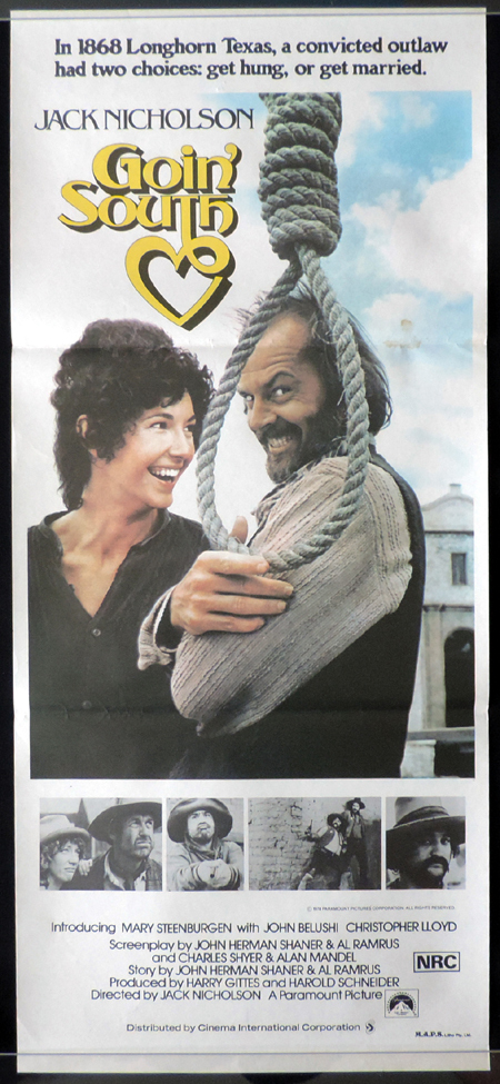 GOIN SOUTH Original Daybill Movie poster Jack Nicholson Mary Steenburgen John Belushi