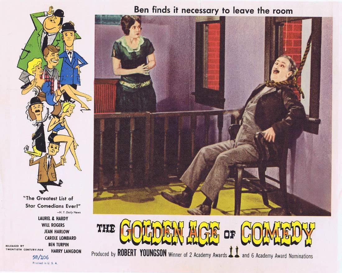 THE GOLDEN AGE OF COMEDY Vintage Lobby Card BEN TURPIN Robert Youngson