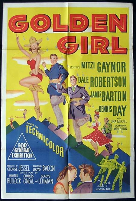 GOLDEN GIRL One sheet Movie poster Mitzi Gaynor