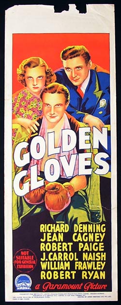 GOLDEN GLOVES ’40 Richard Denning BOXING Long daybill poster