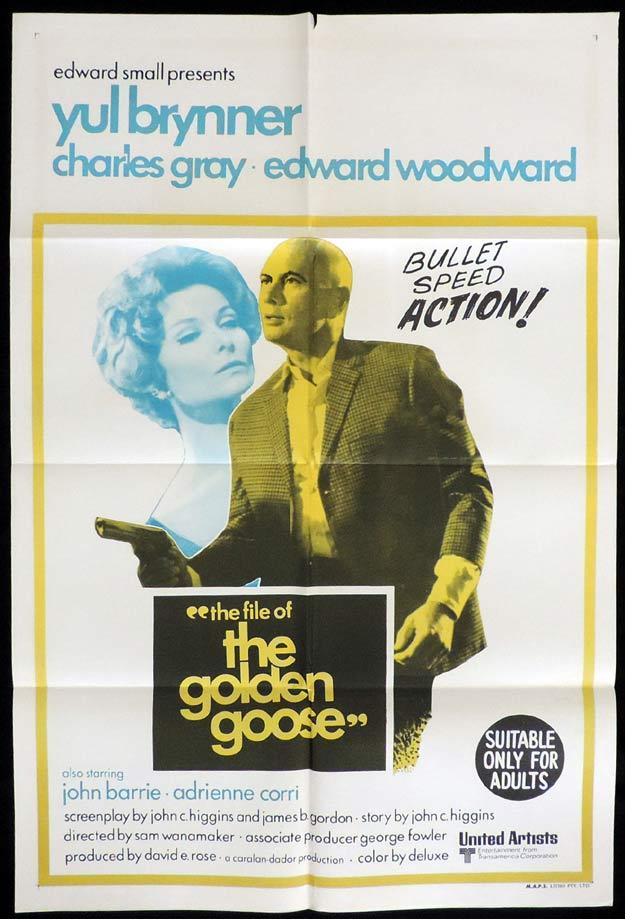 THE FILE OF THE GOLDEN GOOSE One Sheet Movie Poster Edward Woodward Yul Brynner