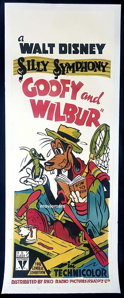 GOOFY AND WILBUR Original Long Daybill Movie poster VERY RARE Disney