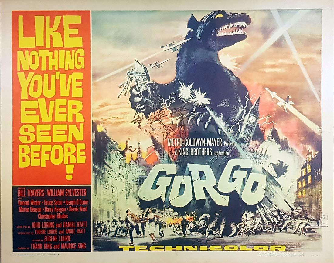 GORGO Original US HALF SHEET Movie Poster SCI FI 1961 Bill Travers