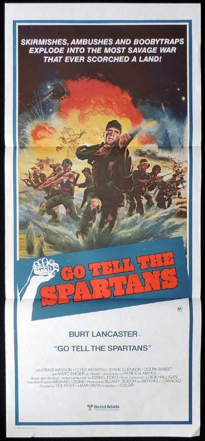 GO TELL THE SPARTANS Original daybill Movie poster Burt Lancaster