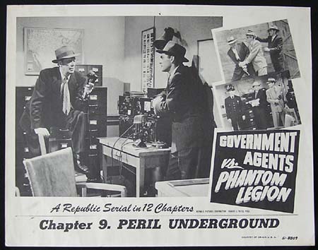GOVERNMENT AGENTS VS PHANTOM LEGION 1951 Republic Serial ORIGINAL US Lobby card