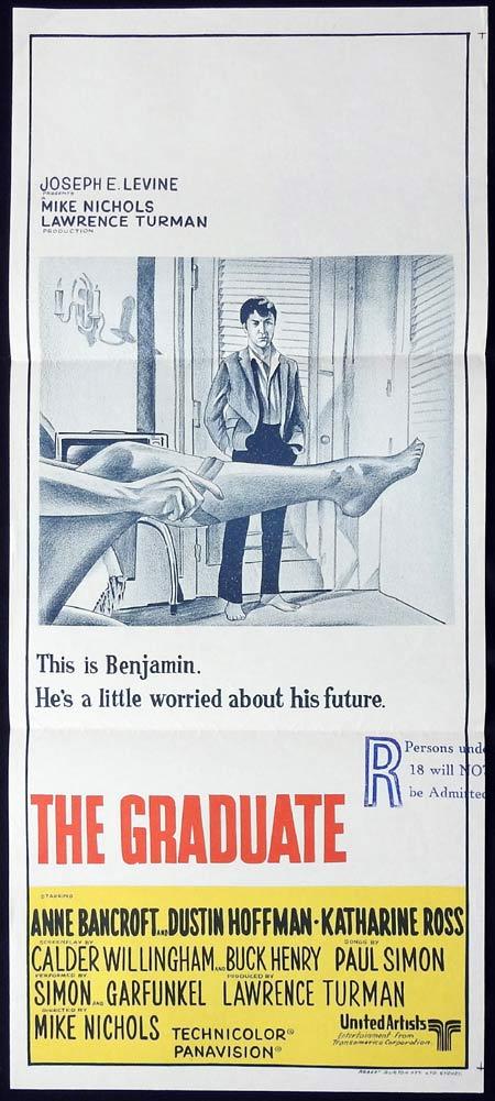 THE GRADUATE Original Daybill Movie Poster Anne Bancroft Dustin Hoffman