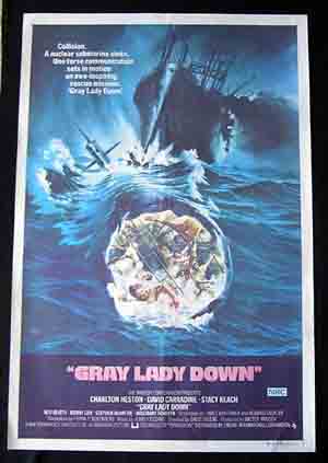 GRAY LADY DOWN Movie poster 1966 Rare CHARLTON HESTON Australian One sheet