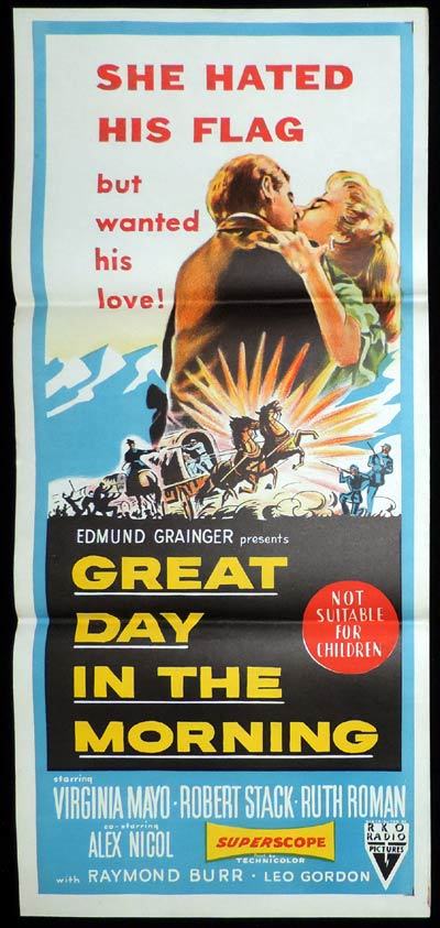 GREAT DAY IN THE MORNING Daybill Movie poster ROBERT STACK Virginia Mayo