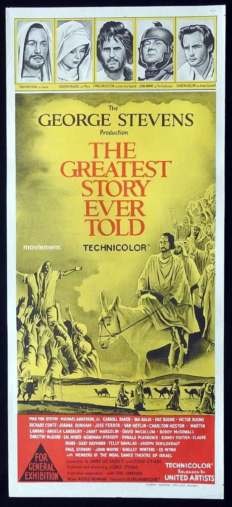THE GREATEST STORY EVER TOLD Original Daybill Movie Poster Charlton Heston Max Von Sydow
