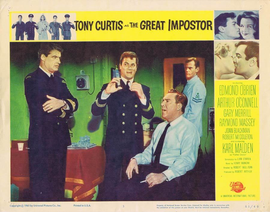 THE GREAT IMPOSTOR Lobby Card 3 Tony Curtis Edmond O’Brien Imposter