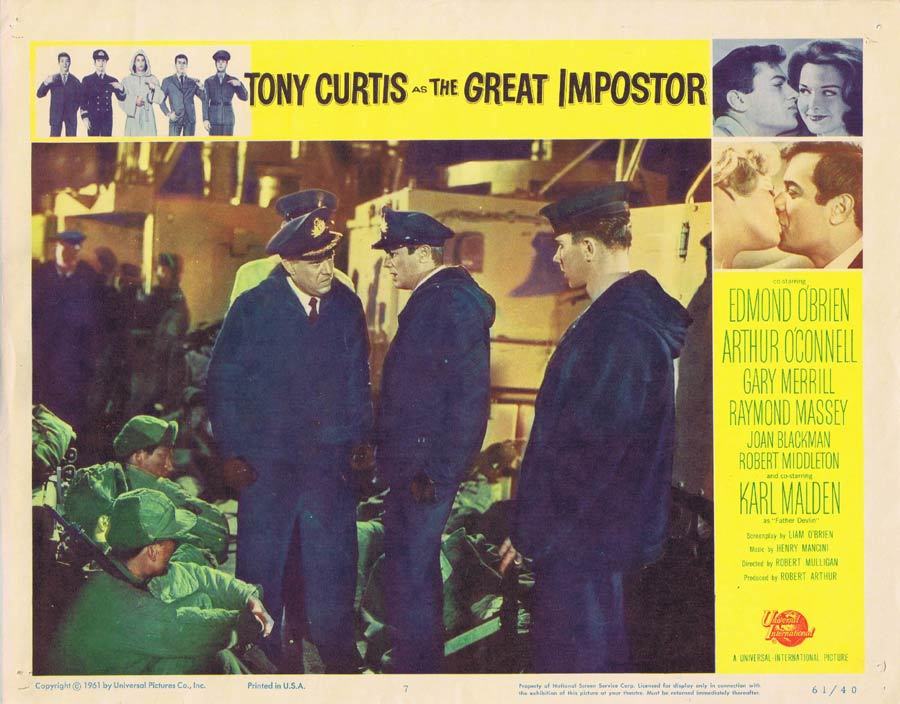 THE GREAT IMPOSTOR Lobby Card 7 Tony Curtis Edmond O’Brien Imposter