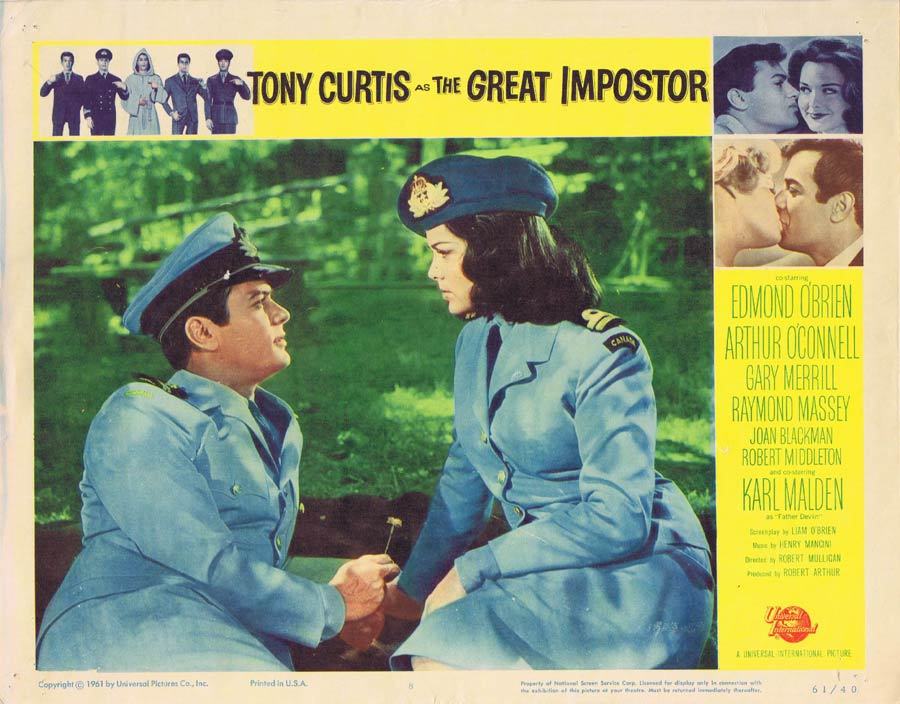 THE GREAT IMPOSTOR Lobby Card 8 Tony Curtis Edmond O’Brien Imposter