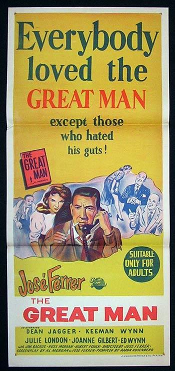 GREAT MAN Movie Poster 1956 Jose Ferrer Australian Daybill