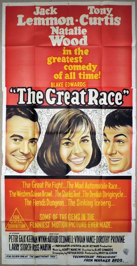 THE GREAT RACE Original 3 Sheet Movie Poster Tony Curtis Natalie Wood