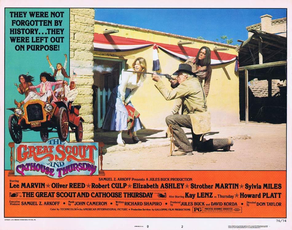 THE GREAT SCOUT AND CATHOUSE THURSDAY Lobby Card 2 Lee Marvin Oliver Reed