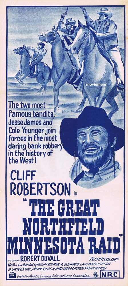 THE GREAT NORTHFIELD MINNESOTA RAID Vintage daybill Movie poster Cliff Robertson