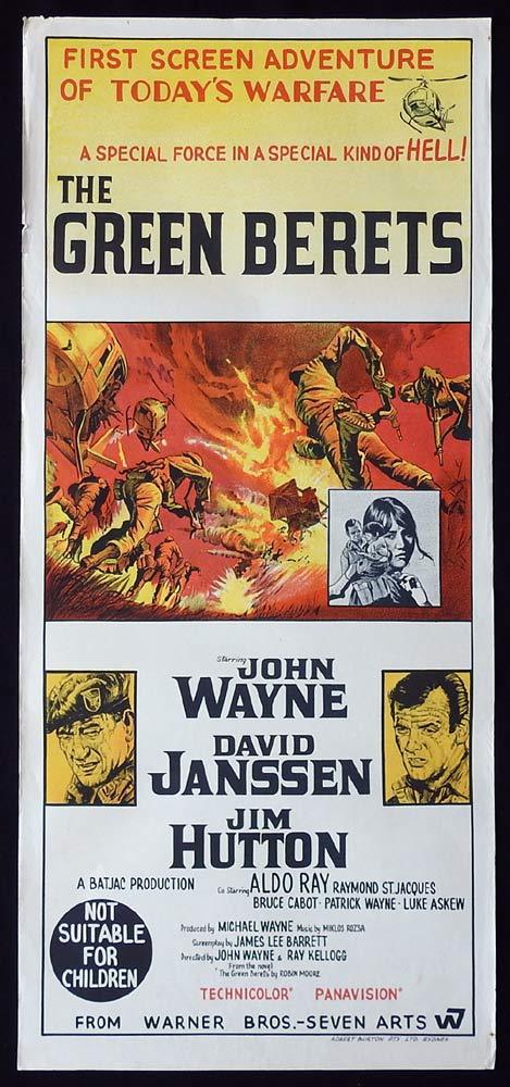 THE GREEN BERETS Original daybill poster John Wayne David Janssen