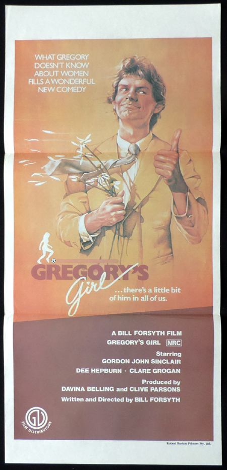GREGORY’S GIRL Original Daybill Movie poster Gordon John Sinclair Bill Forsyth