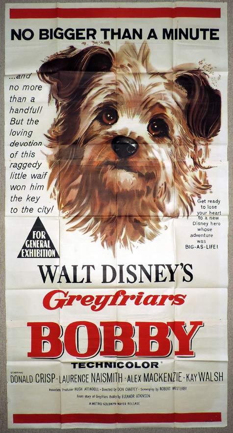 GREYFRIARS BOBBY Original 3 Sheet Movie Poster Laurence Naismith Disney