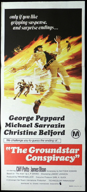 THE GROUNDSTAR CONSPIRACY Original daybill Movie poster Michael Sarrazin