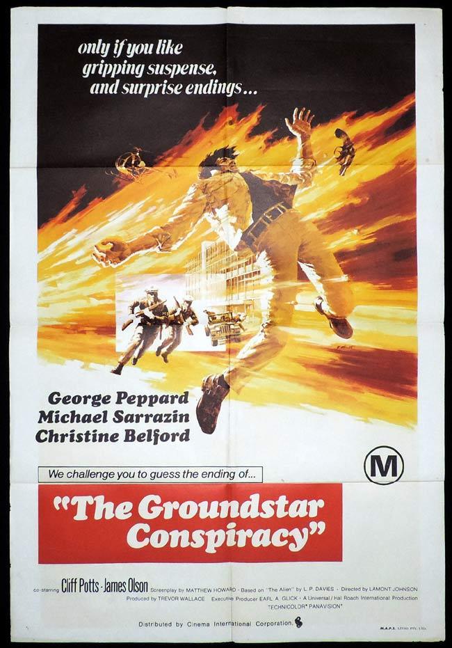 THE GROUNDSTAR CONSPIRACY Original One sheet Movie poster George Peppard Michael Sarrazin