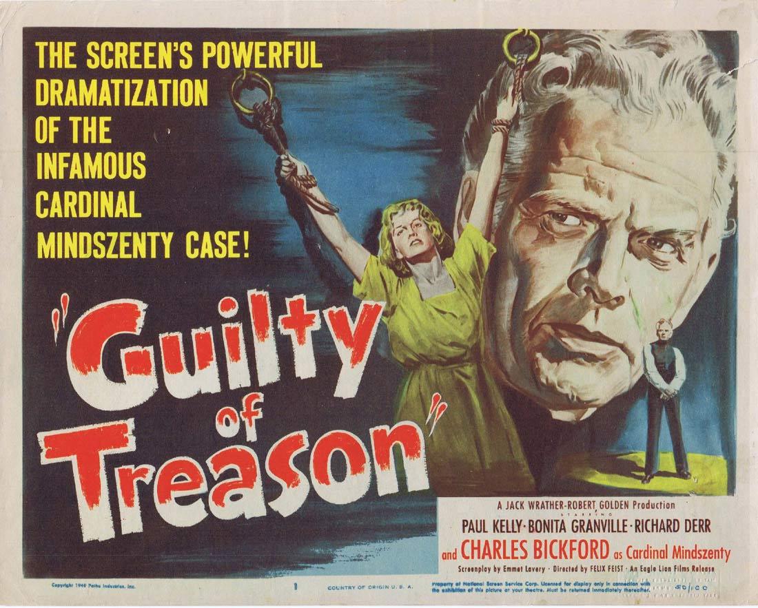 GUILTY OF TREASON 1950 Charles Bickford Title Lobby card
