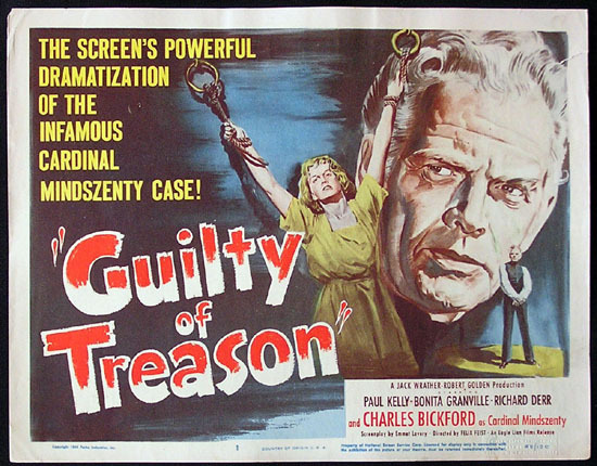 GUILTY OF TREASON ’50 Charles Bickford Title Lobby card