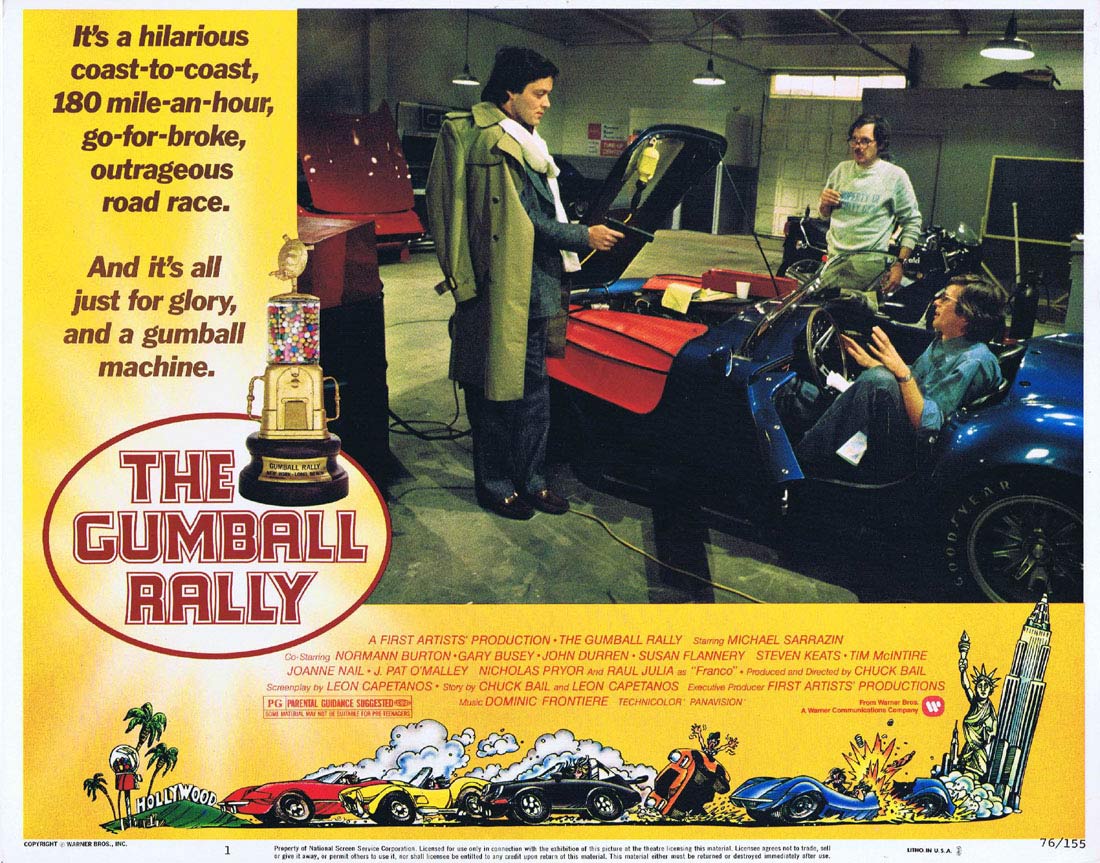 THE GUMBALL RALLY Original Lobby Card 1 Michael Sarrazin Motor Racing