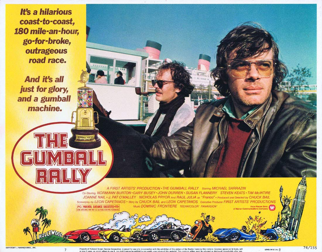THE GUMBALL RALLY Original Lobby Card 7 Michael Sarrazin Motor Racing